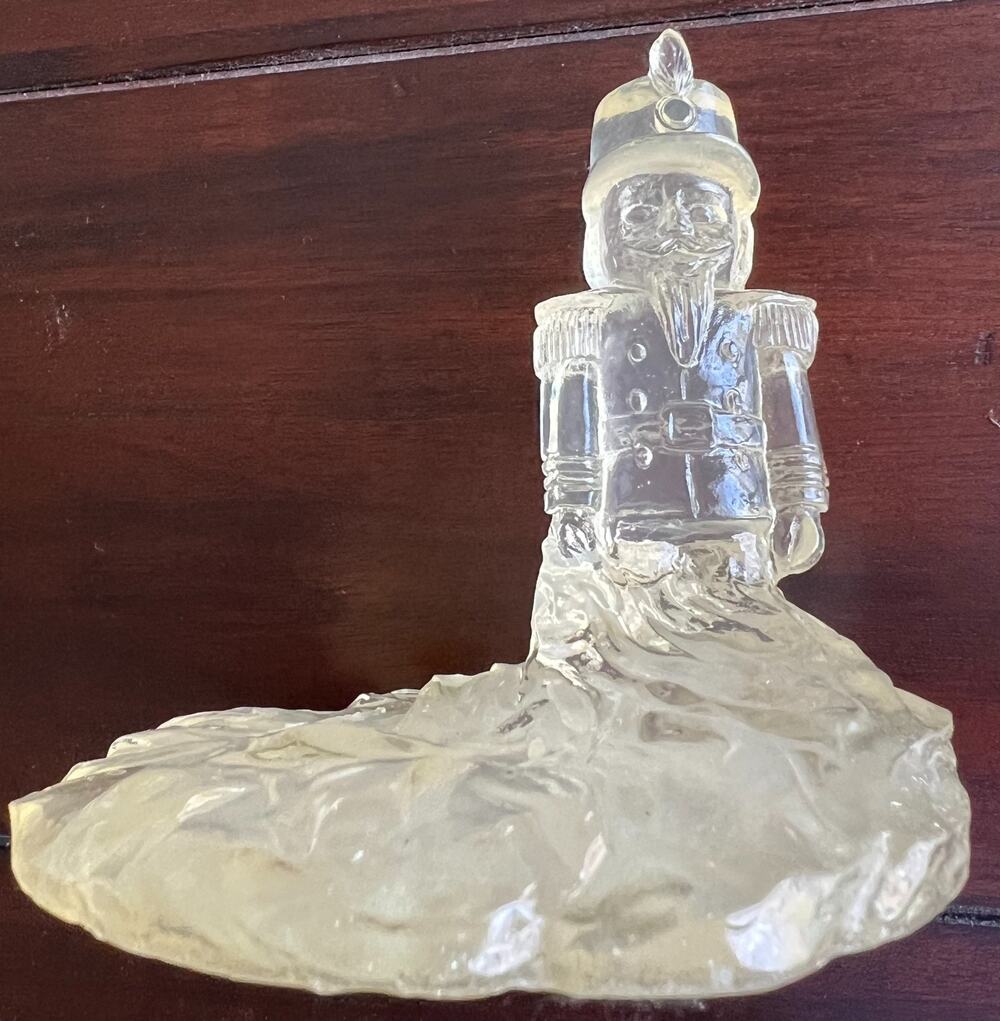 RARE! Antique Vintage 1970s "Melted Ice" Design Soldier/Nutcracker Acrylic Decor